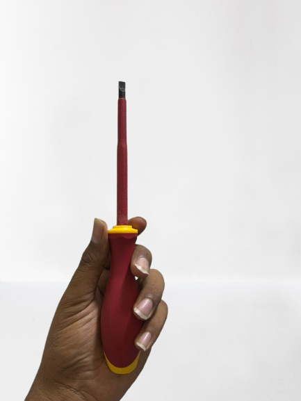 Insulated Screwdriver for Live Electrical Circuits, Safety Voltage Rated, Red and Yellow