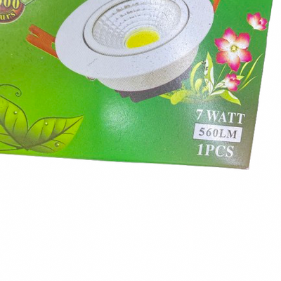 COB LED Recessed Downlight, 7W, 560LM, 80 CRI, 8000 Hours, 90% Energy Saving,