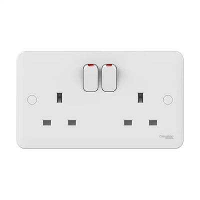 Schneider Electric Switched Socket 2 Gang White