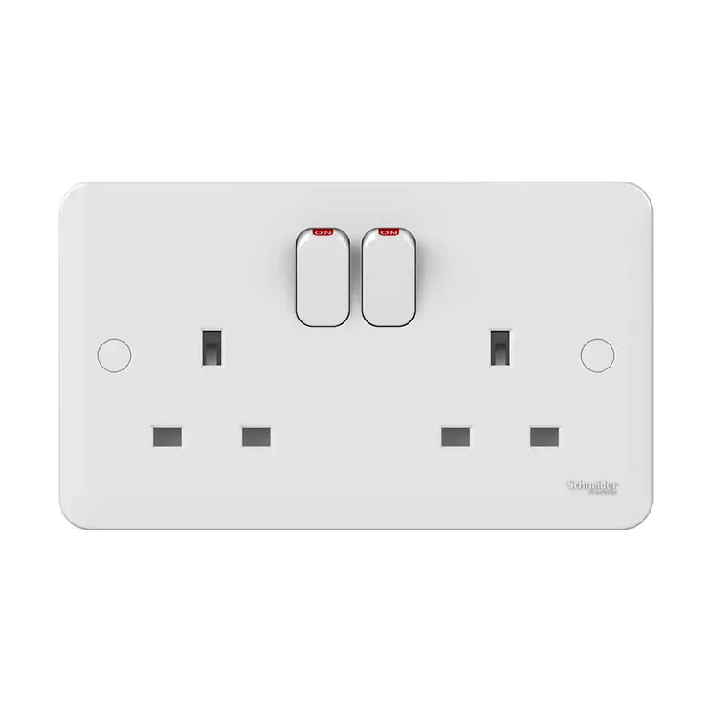Schneider Electric Switched Socket 2 Gang White