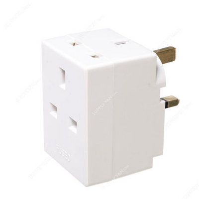 3-Way Universal Multi Plug Adapter Socket Extension – Compact Travel Adaptor for Kitchen Appliances, Home & Office Use