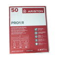 Ariston Water Heater Horizontal BLU R has a capacity of 50 liters